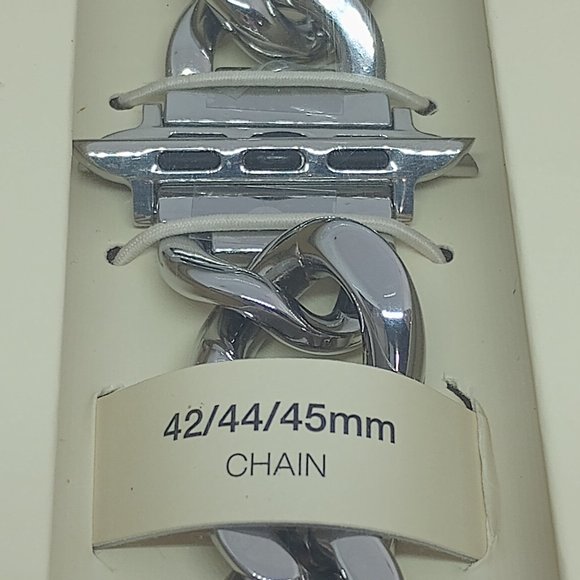Anne Klein Soho Collection Silver S/Steel Chain Band Fits Apple Watch 42/44/45mm - Picture 2 of 5